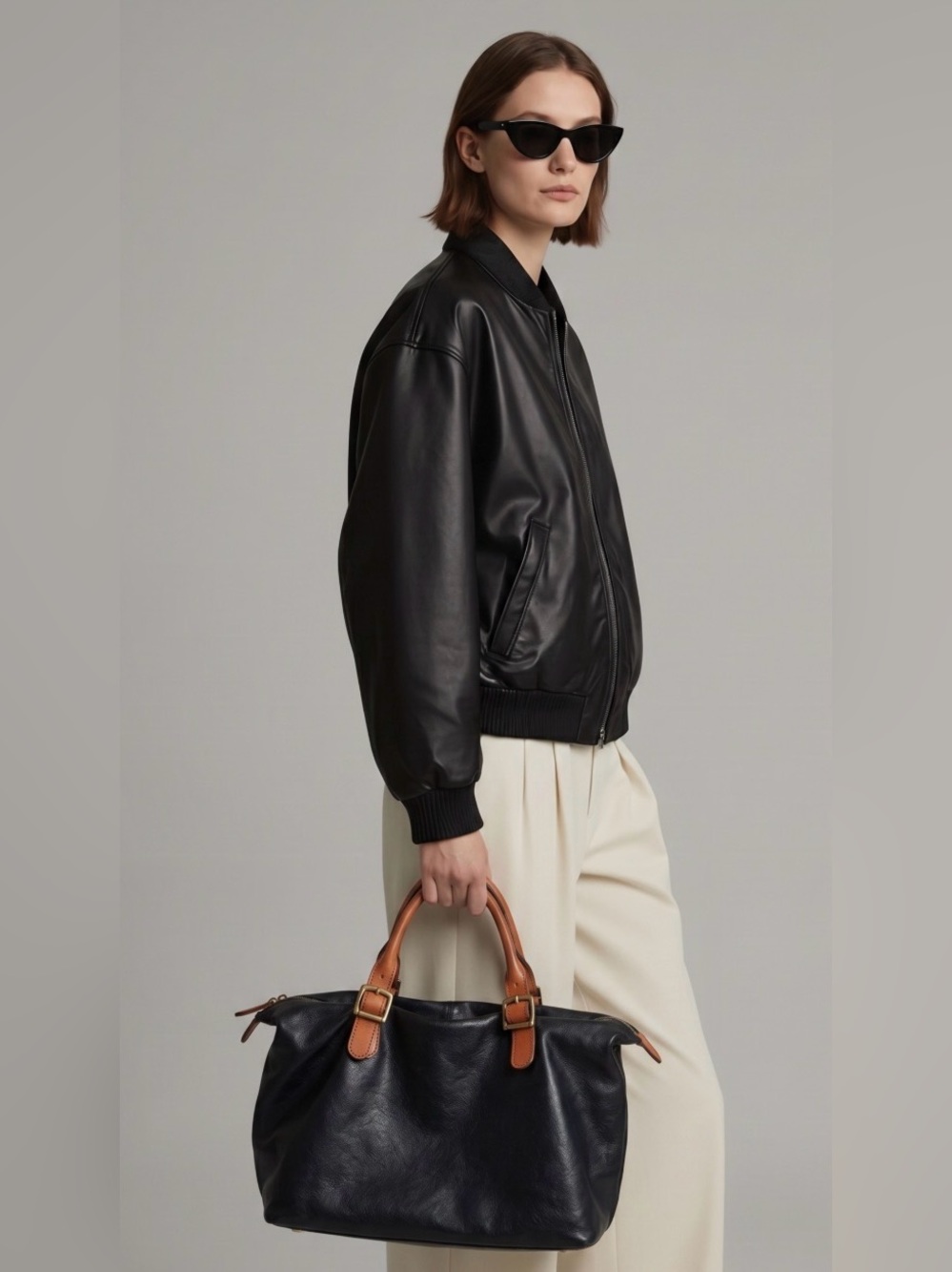 Mark and Graham Brooklyn Buckle Black Bag Purse